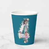 4e verjaardag Foto Collage Blue Yellow Flower Blau Papieren Bekers (Voorkant)