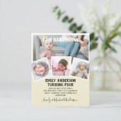 4e verjaardag Foto collage Invite Boy Girl gemengd (Staand voorkant)