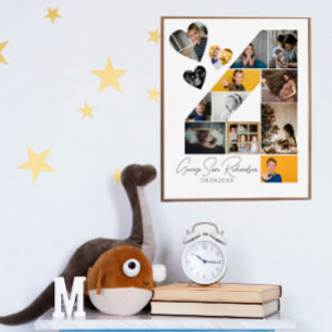 4e verjaardag foto collage poster aandenken