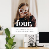 4e Verjaardag Foto Welkomstbord Poster (Thuiskantoor)