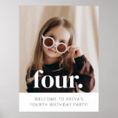 4e Verjaardag Foto Welkomstbord Poster (Voorkant)