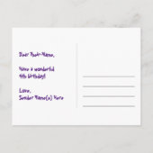 4e verjaardag: Fun Hearts Pattern, Rainbow 4 Briefkaart (Achterkant)