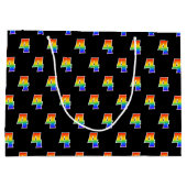 4e verjaardag: Fun Rainbow Event Nummer 4 Patroon Groot Cadeauzakje (Achterkant)