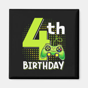 4e Verjaardag Gamer 4 Jaar Oud Grappig Videogame B Magneet