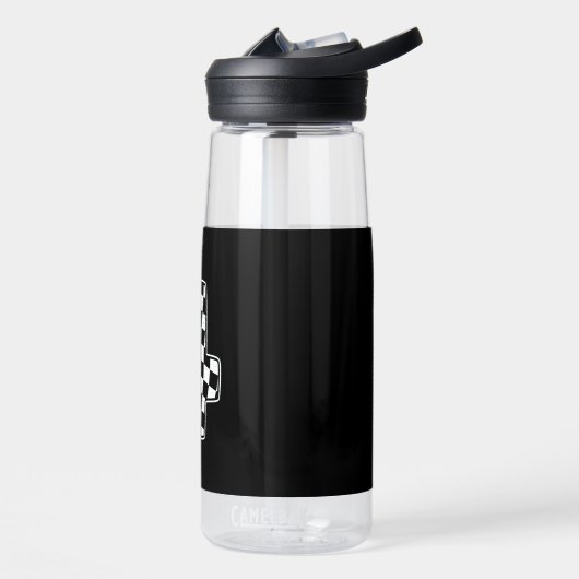 4e verjaardag geruite nummer 4 auto race vlag waterfles (Links)