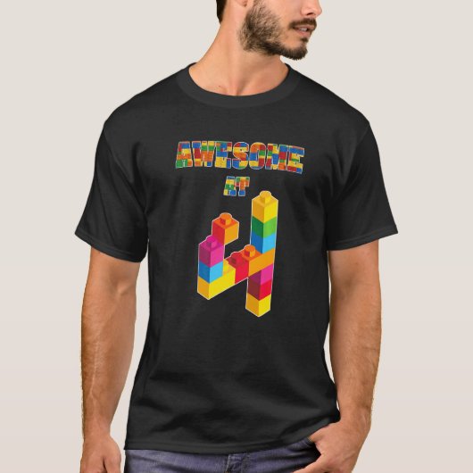 4e verjaardag Geweldige op 4 jaar oud blok T-shirt (Voorkant)