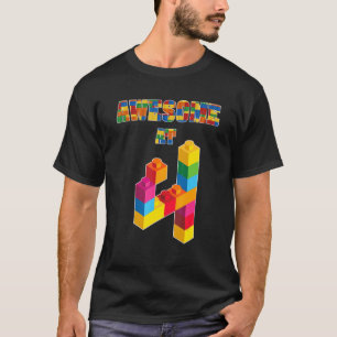 4e verjaardag Geweldige op 4 jaar oud blok T-shirt