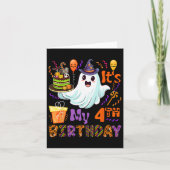 4e verjaardag Halloween Boo Ghost Proud 4 jaar oud Kaart (Voorkant)