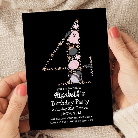 4e verjaardag Halloween Kaart