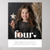 4e verjaardag hart foto welkom teken poster (Voorkant)