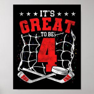 4e verjaardag Hockeyliefhebbers Het is geweldig om Poster