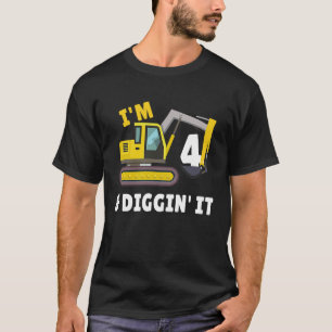 4e verjaardag... ik ben vier en graaf het feest 2 t-shirt