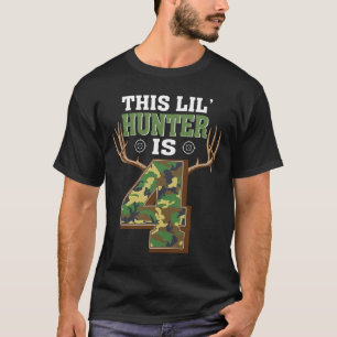 4e Verjaardag Jacht Herten 4 Jaar Oude Jager 1 T-shirt