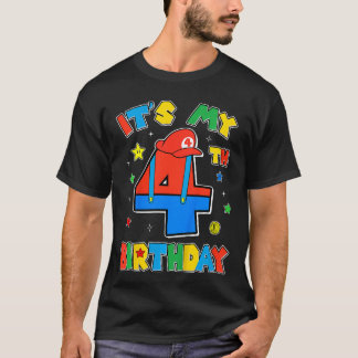 4e verjaardag jongen Super Gamer Gamingsthema Verj T-shirt