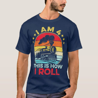 4e Verjaardag Jongen Trein 4 Jaar Oude Verjaardag T-shirt