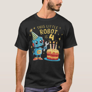 4e Verjaardag Jongens 4 Jaar Oude Robotica Robot 4 T-shirt