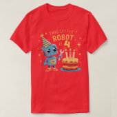 4e Verjaardag Jongens 4 Jaar Oude Robotica Robot 4 T-shirt (Design voorkant)