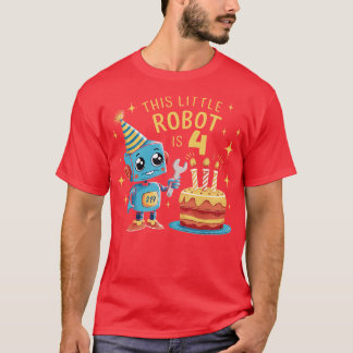 4e Verjaardag Jongens 4 Jaar Oude Robotica Robot 4 T-shirt