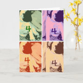 4e verjaardag kaart (Gele Bloem)