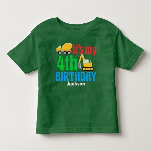 4e verjaardag Kinder Bouwwagenpartij Kinder Shirts (Voorkant)
