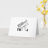 4e verjaardag Kinder dinosaurus cadeau voor 4-jari Kaart (Gele Bloem)