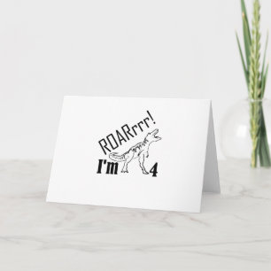 4e verjaardag Kinder dinosaurus cadeau voor 4-jari Kaart