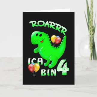 4e verjaardag Kinder dinosaurus Kaart