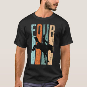 4e verjaardag kinderen retro rodeo paard liefhebbe t-shirt