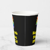 4e verjaardag: Kleurrijk, Leuk, Opwindend, Regenbo Papieren Bekers (Rechts)