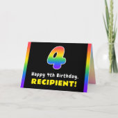 4e verjaardag: kleurrijke regenboog # 4, aangepast kaart (Voorkant)