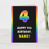 4e verjaardag: kleurrijke regenboog # 4, aangepast kaart (Voorkant)