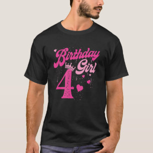 4e verjaardag meisje kroon 4 jaar oud bday t-shirt