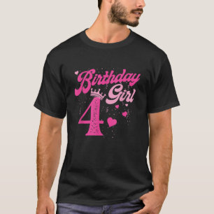 4e verjaardag meisje kroon 4 jaar oud bday t-shirt