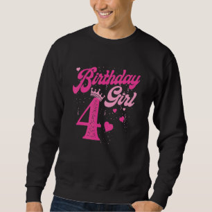 4e verjaardag meisje kroon 4 jaar oud bday trui