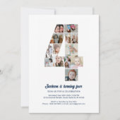 4e verjaardag nummer 4 aangepaste fotocollage kaart (Voorkant)