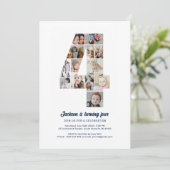 4e verjaardag nummer 4 aangepaste fotocollage kaart (Staand voorkant)