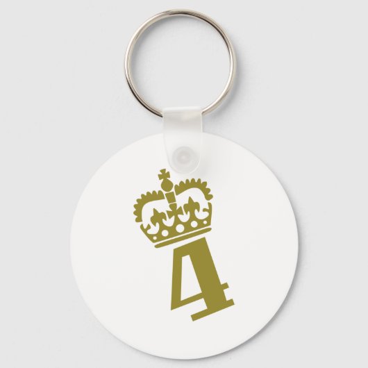 4e verjaardag - nummer - vier sleutelhanger (Voorkant)