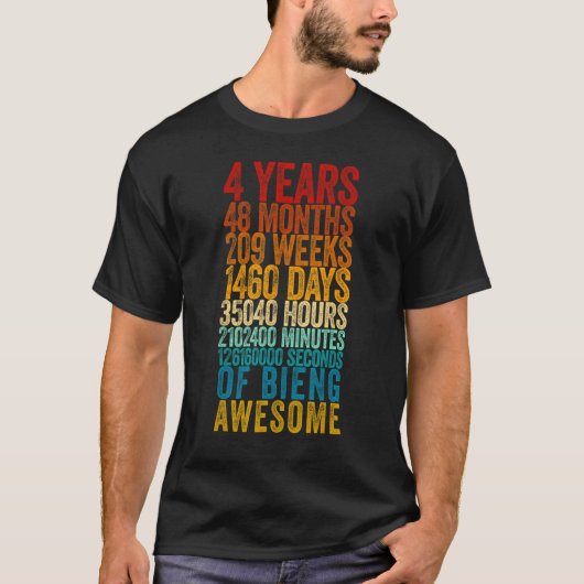 4e verjaardag oude meter 4 jaar oud t-shirt (Voorkant)