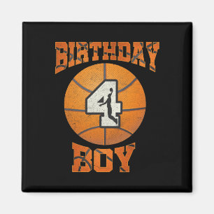 4e verjaardag Outfit Boy Basketbal Vier 4 Jaar Oud Magneet