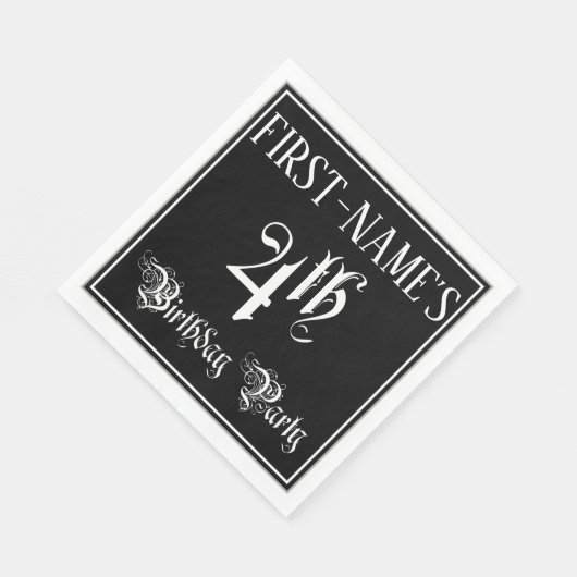 4e verjaardag Partij - Fancy Manuscript + de Naam  Servet (Hoek)