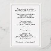 4e verjaardag Partij - Legant Manuscript + de Naam Folie Uitnodiging (Achterkant)