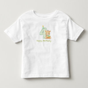 4e verjaardag Peuter T-shirt Cute Beer Verjaardag