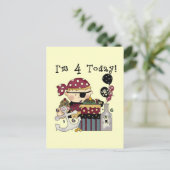 4e verjaardag Pirate Tshirts en geschenken Briefkaart (Staand voorkant)