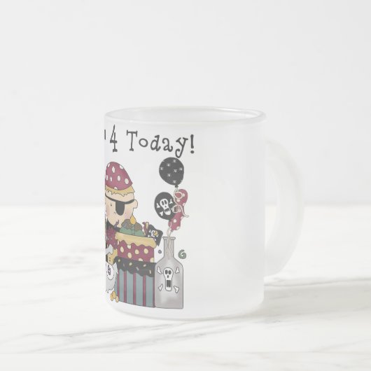 4e verjaardag Pirate Tshirts en geschenken Matglas Koffiemok (Voorkant rechts)