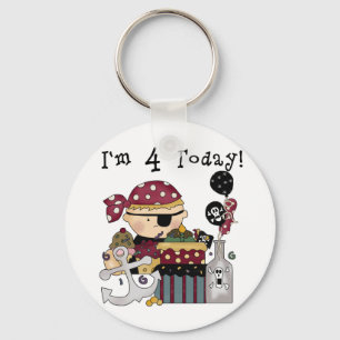 4e verjaardag Pirate Tshirts en geschenken Sleutelhanger