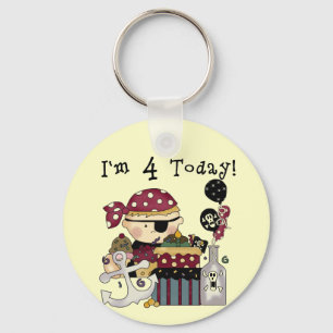 4e verjaardag Pirate Tshirts en geschenken Sleutelhanger