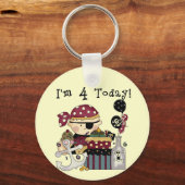 4e verjaardag Pirate Tshirts en geschenken Sleutelhanger (Voorkant)