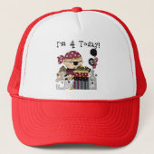 4e verjaardag Pirate Tshirts en geschenken Trucker Pet (Voorkant)