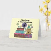 4e verjaardag Puppy T-shirts en geschenken Kaart (Gele Bloem)