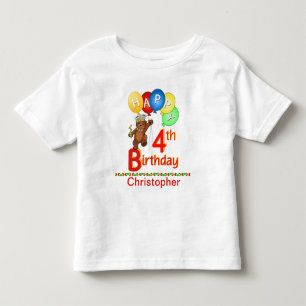 4e Verjaardag Regal Teddy Beary Aangepaste naam Kinder Shirts